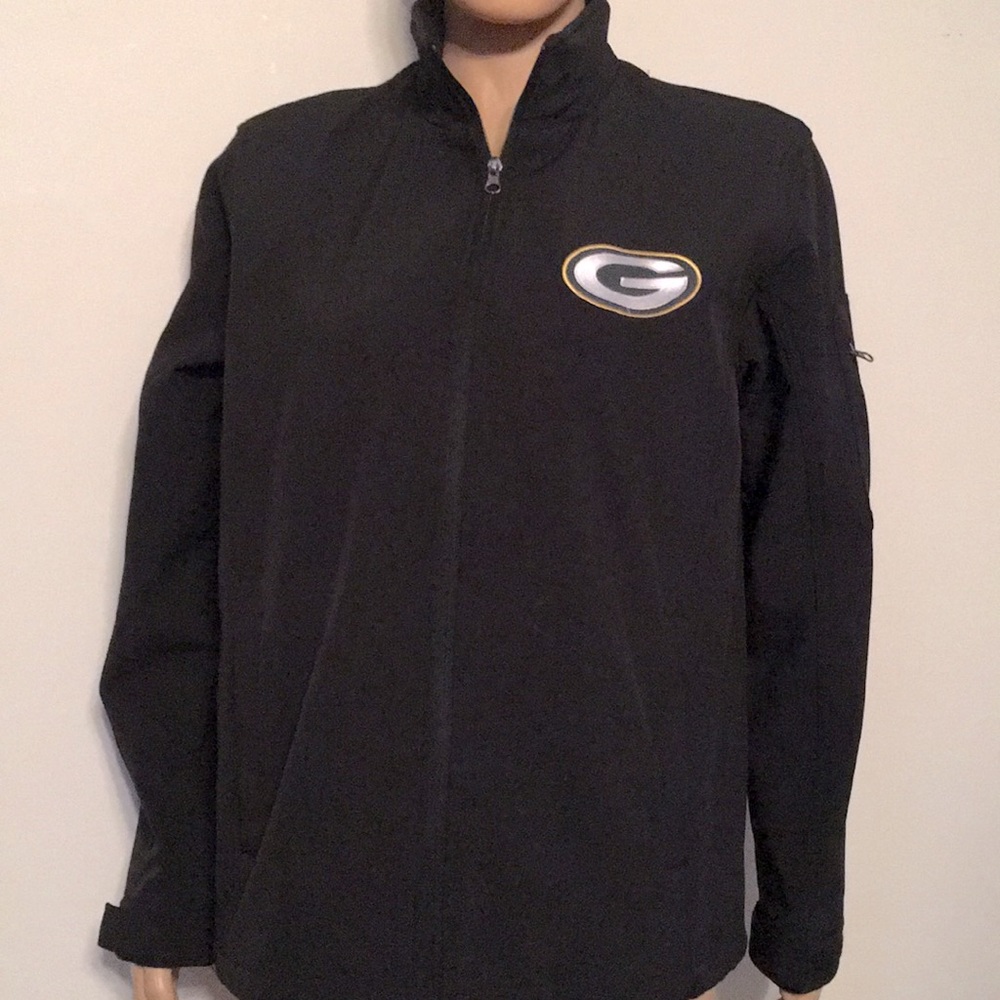 NFL Greenbay packers high collar zip jacket,side arm,inner zipper front pockets